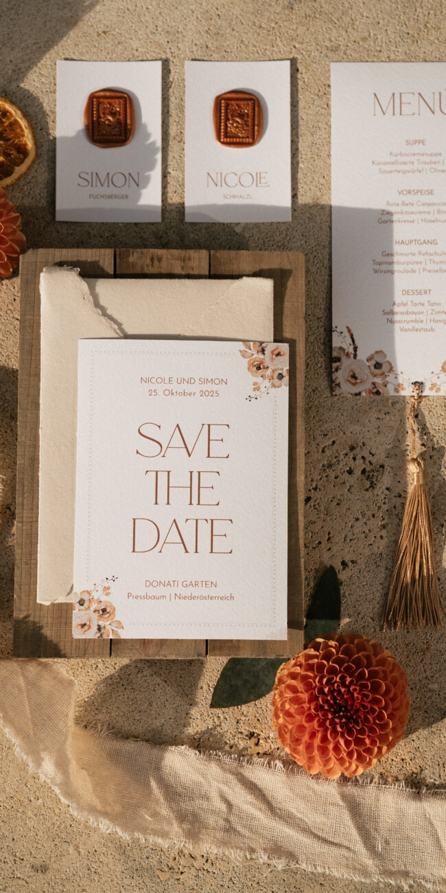 personalisierte Papeterie für Hochzeit